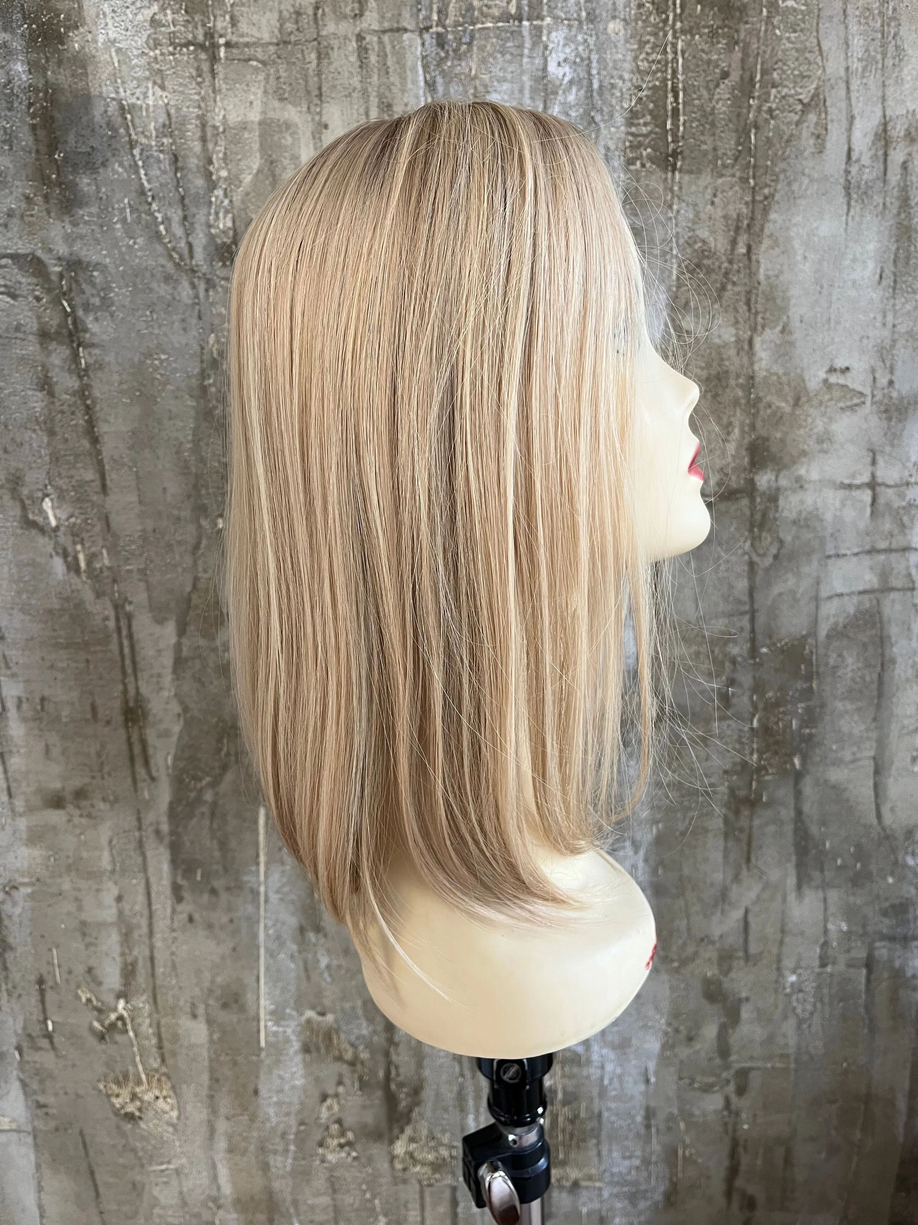 100% EUROPEAN PROCESSED HUMAN HAIR TOPPER 19" BLOND LACE FRONT