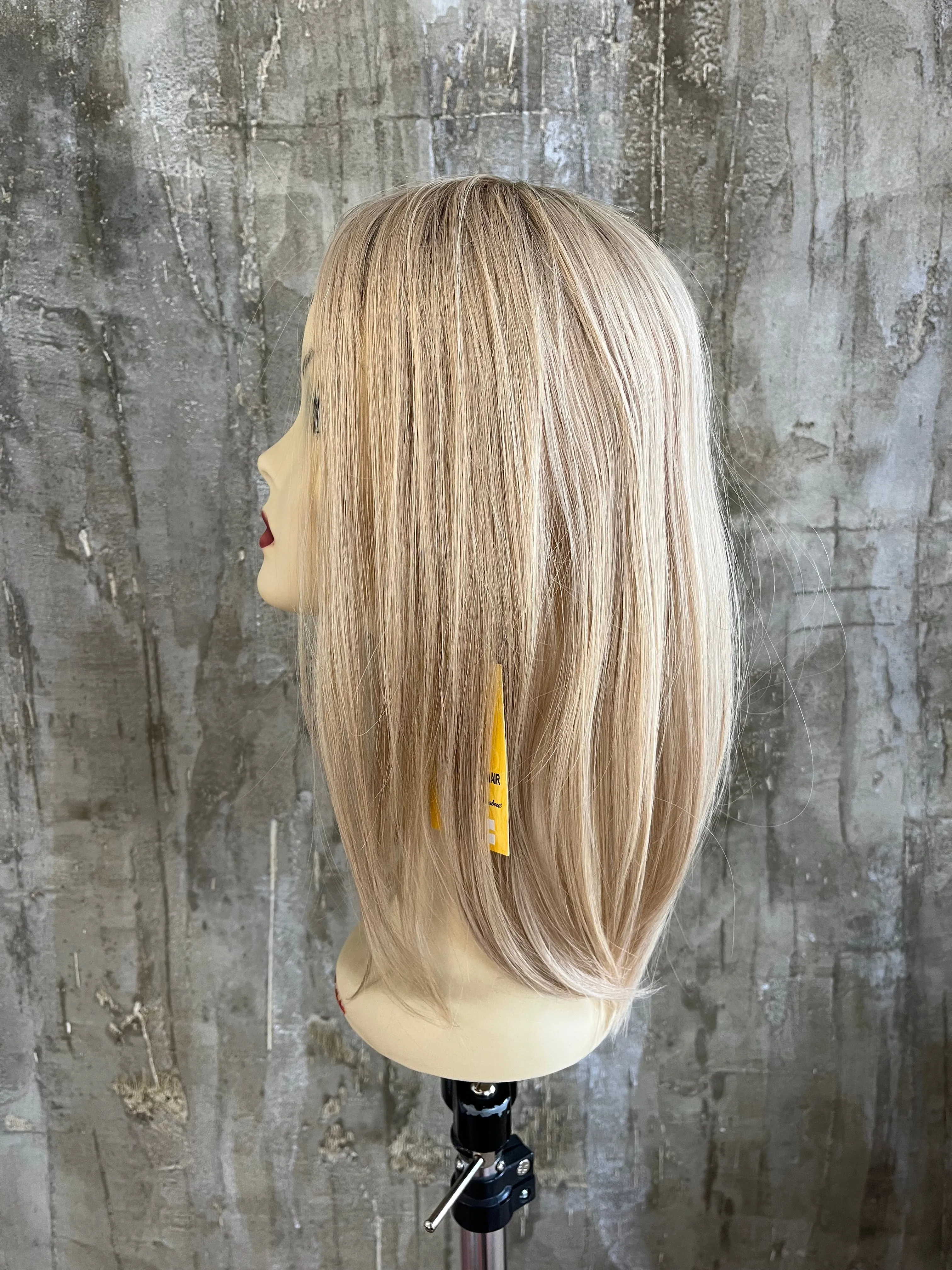 100% EUROPEAN PROCESSED HUMAN HAIR TOPPER 19" BLOND LACE FRONT