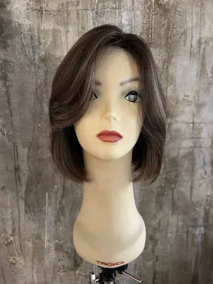 100% EUROPEAN VIRGIN HUMAN HAIR 13.5" LIGHT BROWN WITH HIGHLIGHTS