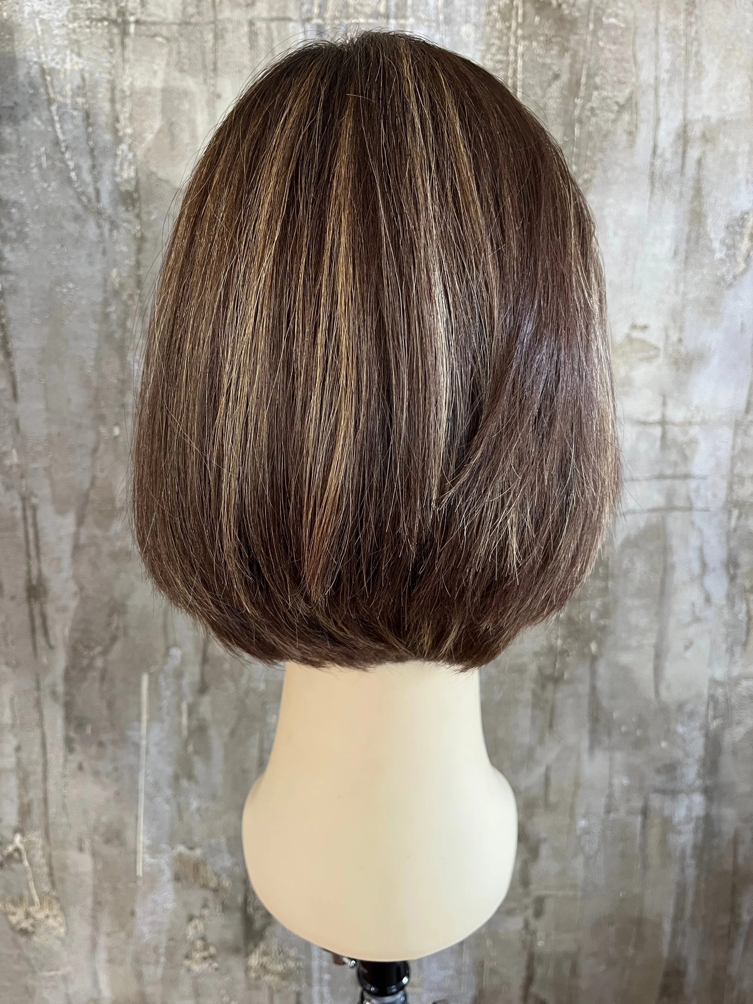 100% EUROPEAN VIRGIN HUMAN HAIR 13.5" LIGHT BROWN WITH HIGHLIGHTS