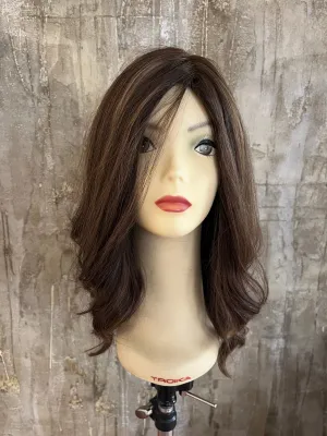 100% EUROPEAN VIRGIN HUMAN HAIR 20" BROWN WITH HIGHLIGHTS