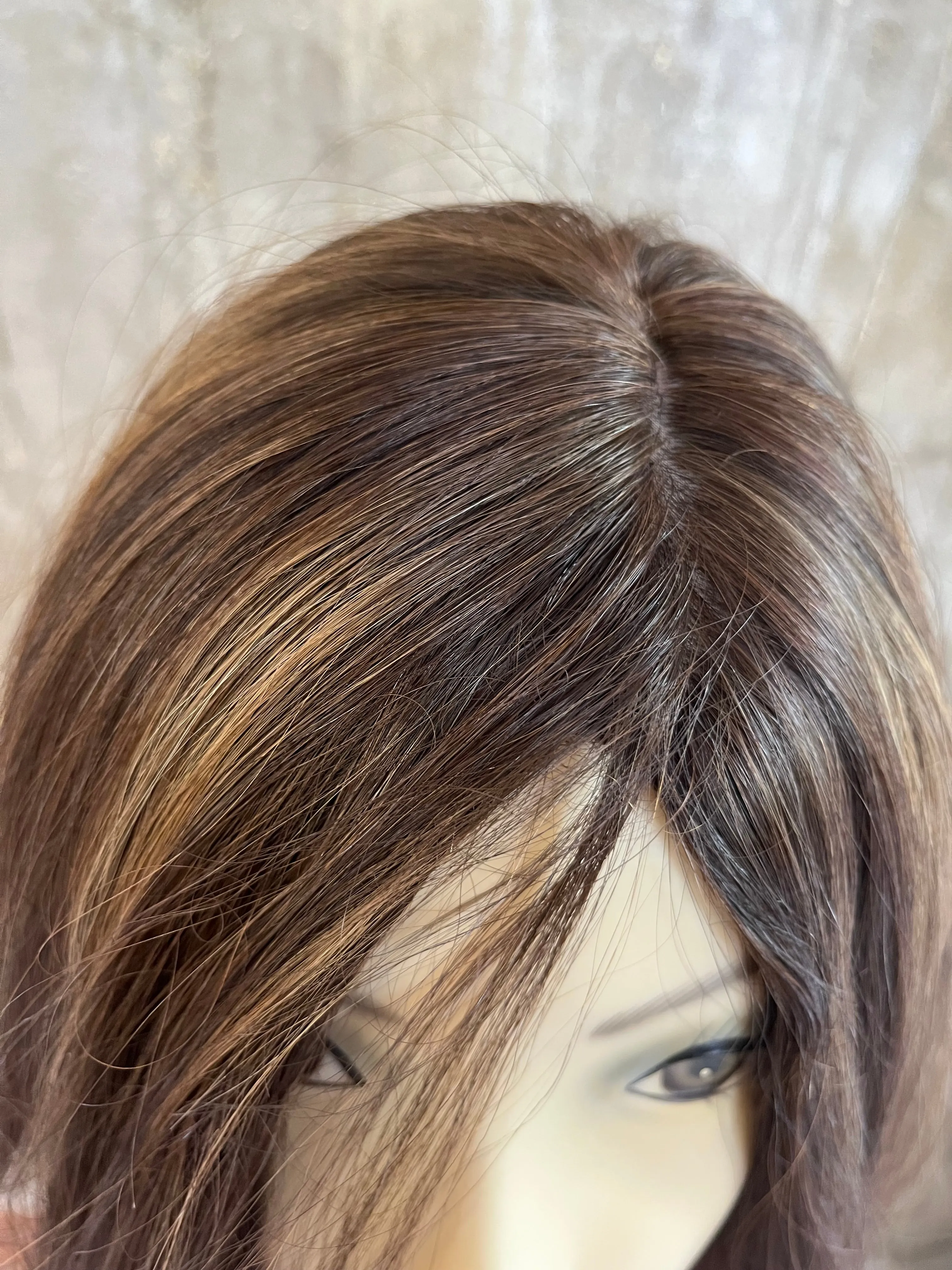 100% EUROPEAN VIRGIN HUMAN HAIR 20" BROWN WITH HIGHLIGHTS