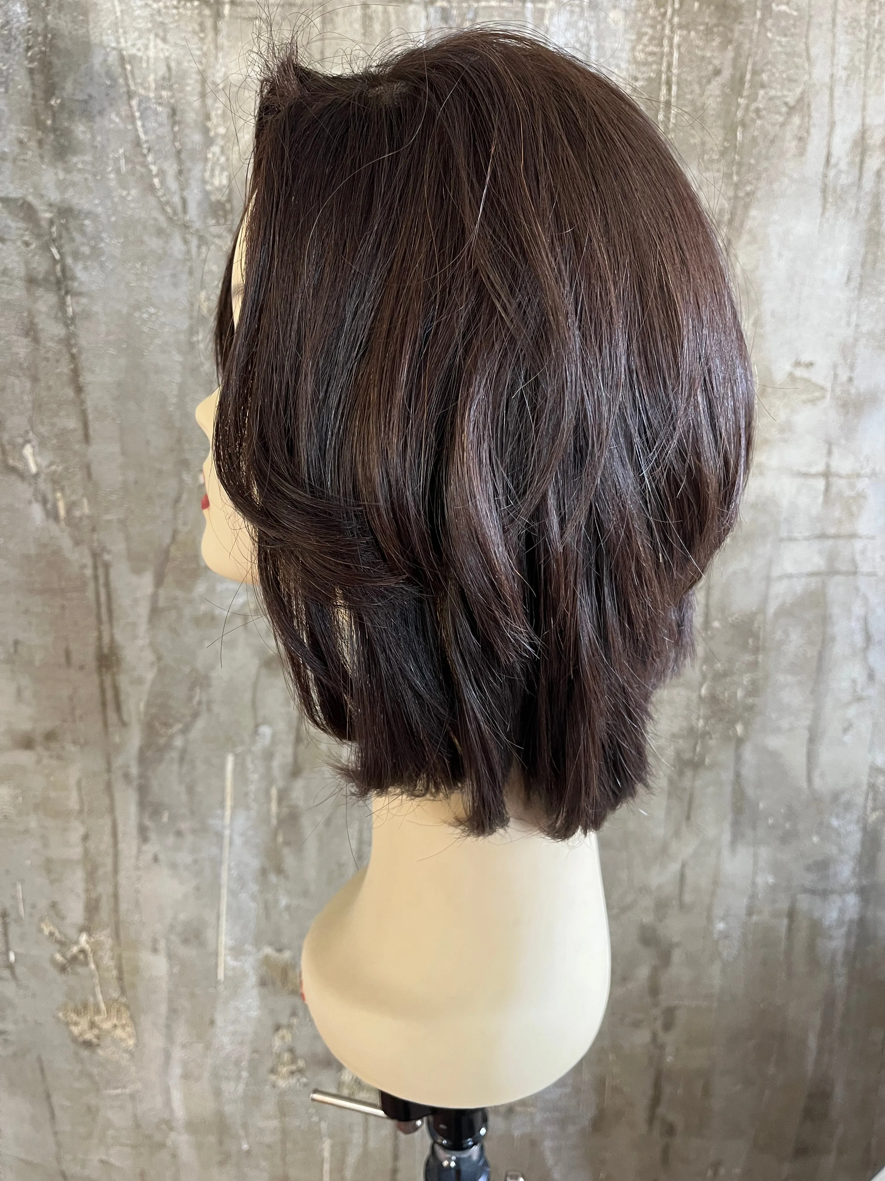 100% EUROPEAN VIRGIN NATURAL HUMAN HAIR WIG BROWN 12."