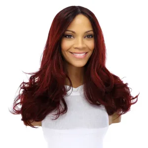 22" Ponytail Silk Part Wig Merlot Red