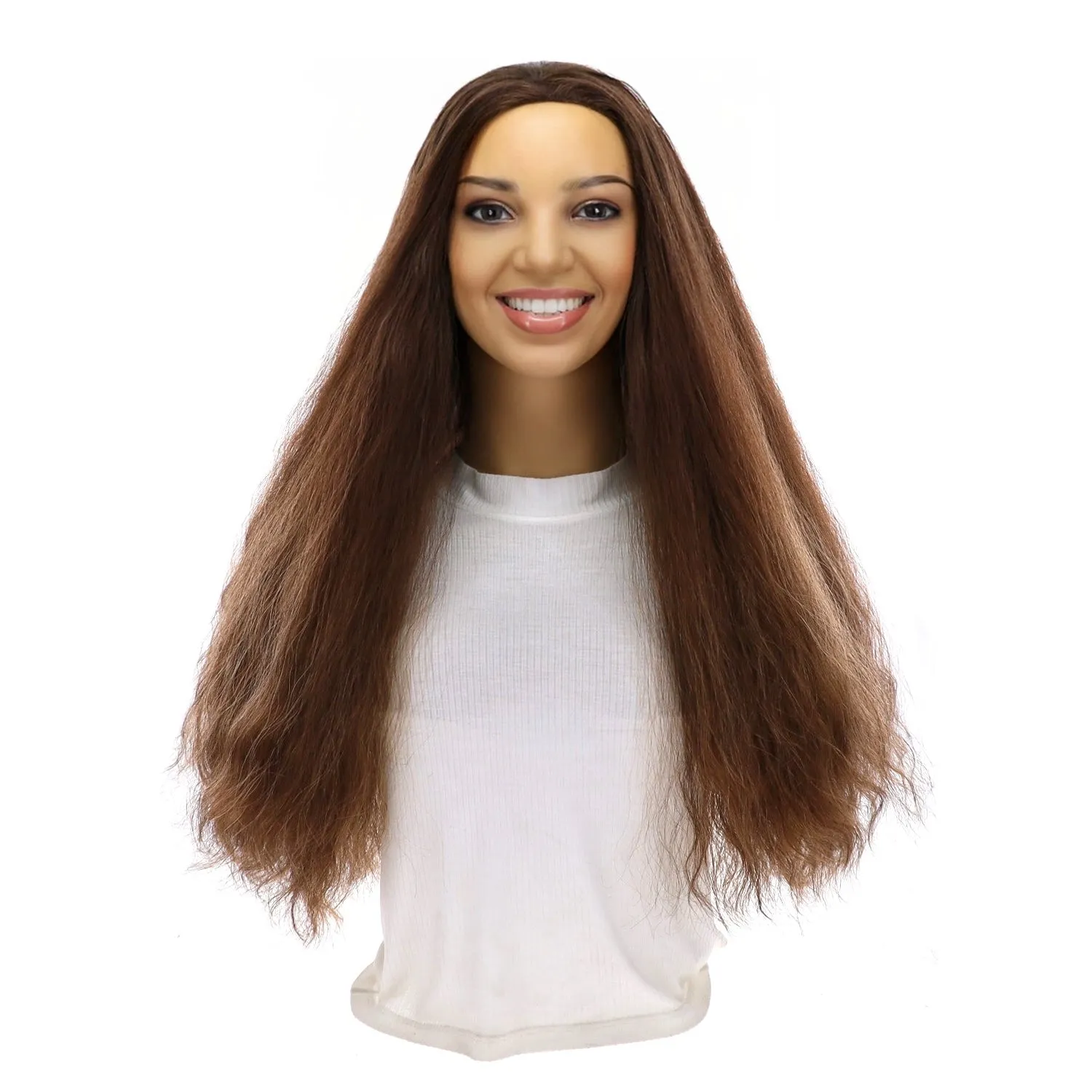 24" 3/4 Bandfall Wig Medium Brown Balayage Wavy