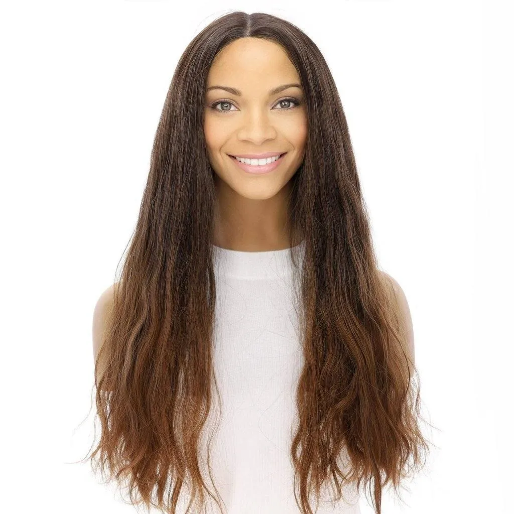 24" Divine Lace Top Wig Dark Brown Ombre Wavy