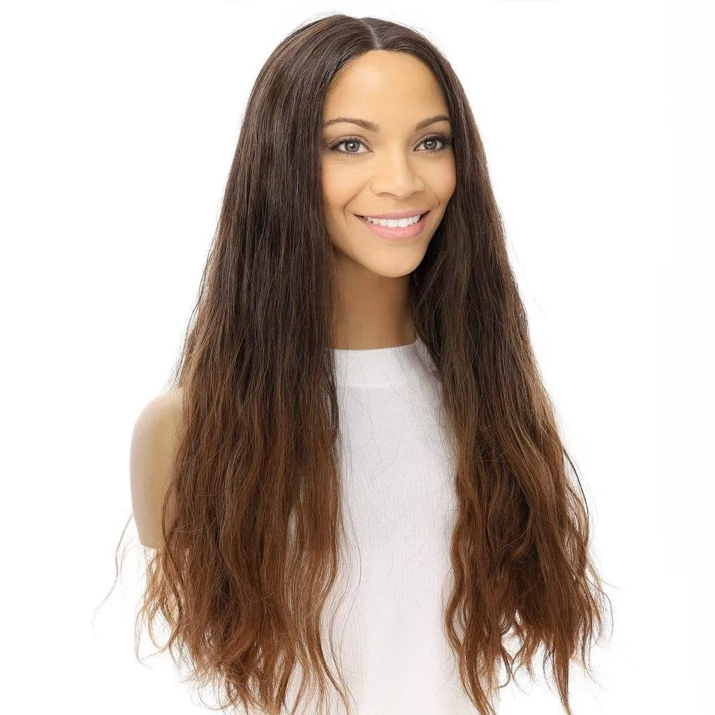 24" Divine Lace Top Wig Dark Brown Ombre Wavy