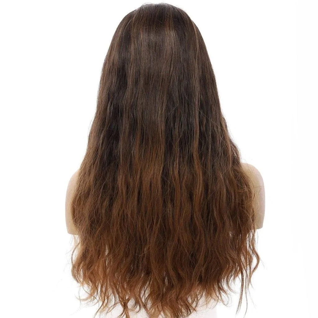 24" Divine Lace Top Wig Dark Brown Ombre Wavy