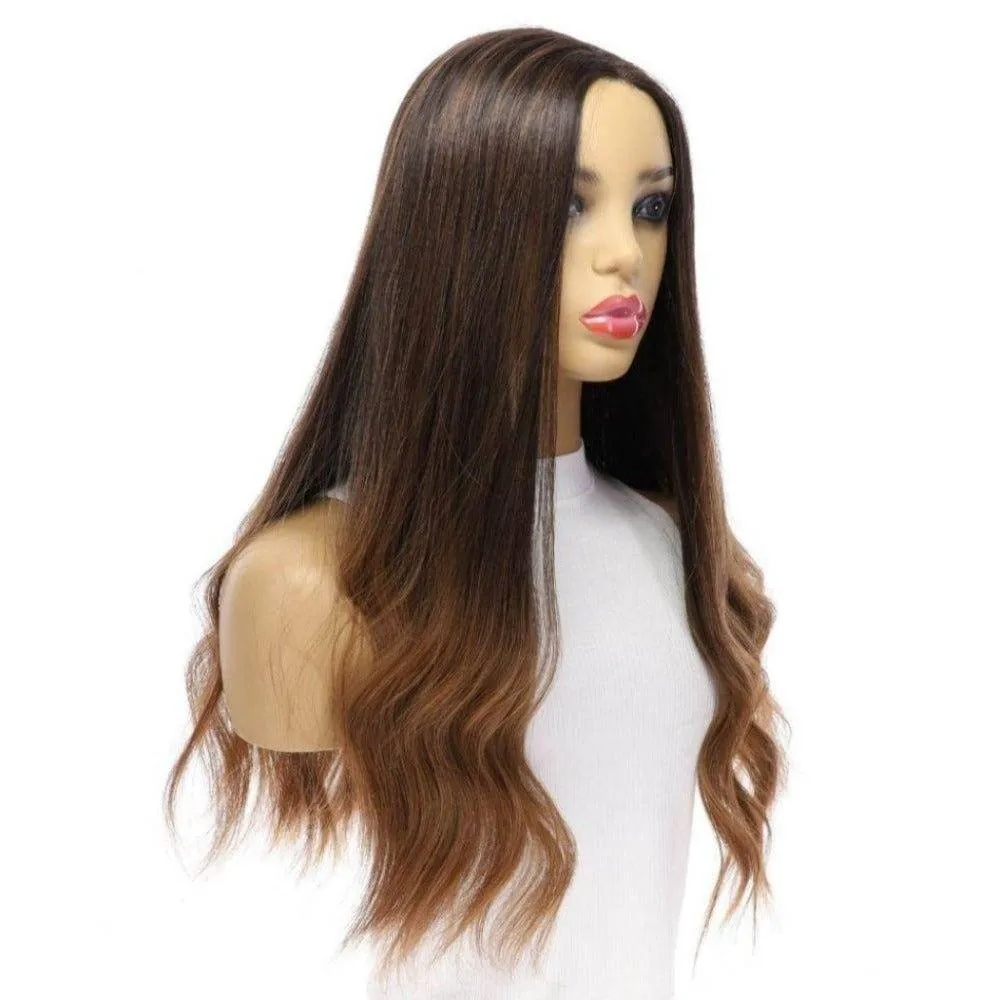 24" Divine Lace Top Wig Dark Brown Ombre