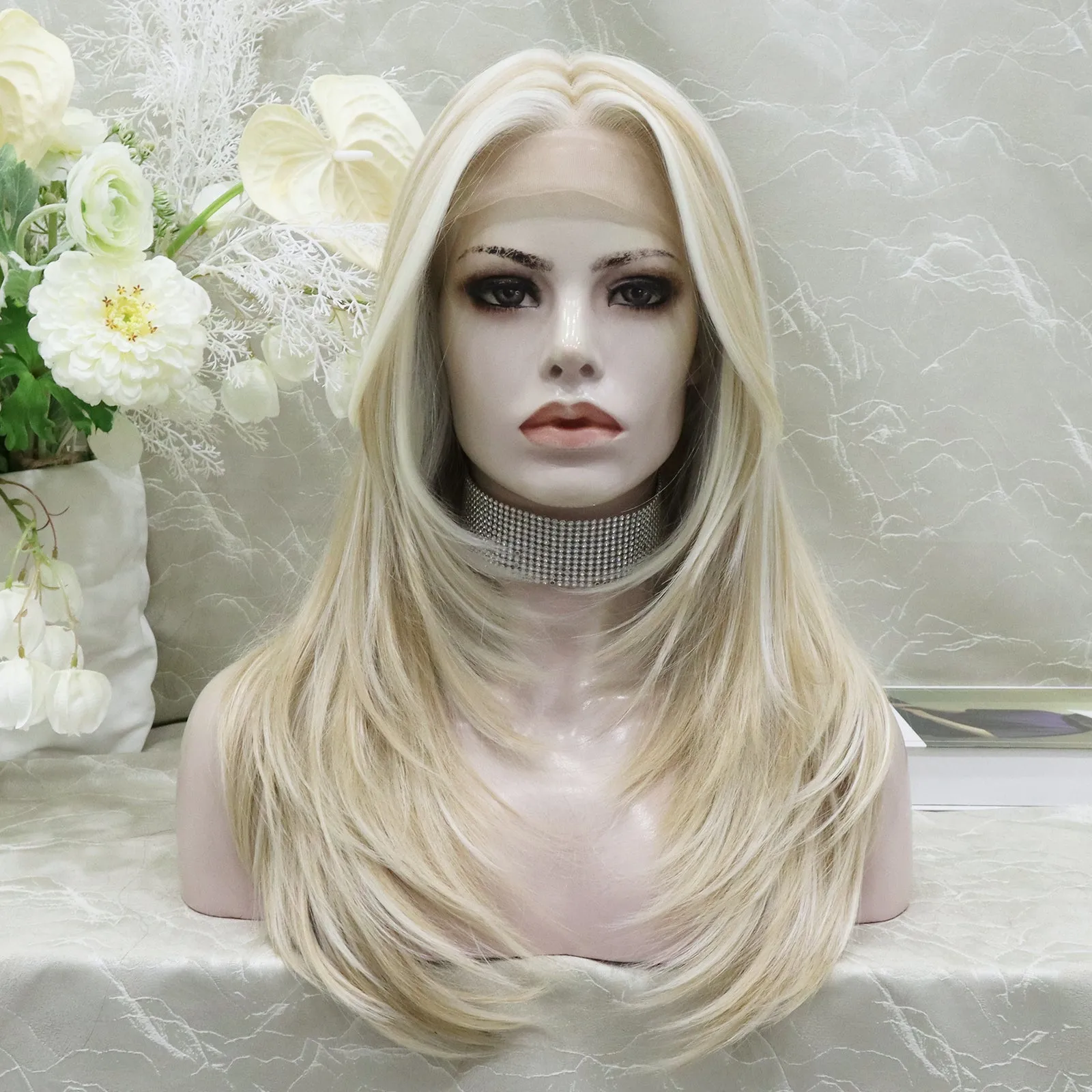 Benda Collection-Robin-Ombre blonde color with layer cutting T-part lace front 24 inches
