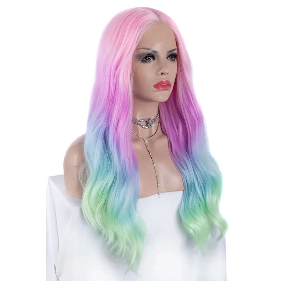 Brenda Collection-Mermaid - Colorful Long Wavy Synthetic Lace Front Wig Imstyle