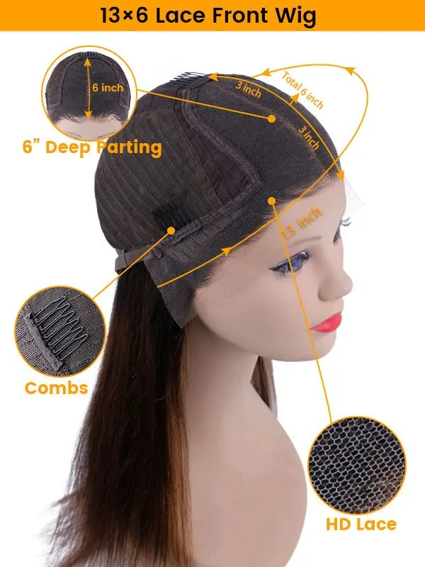 Chinalacewig Blonde Highlight Human Hair HD Lace 13*6 Lace Front Wig NCF75