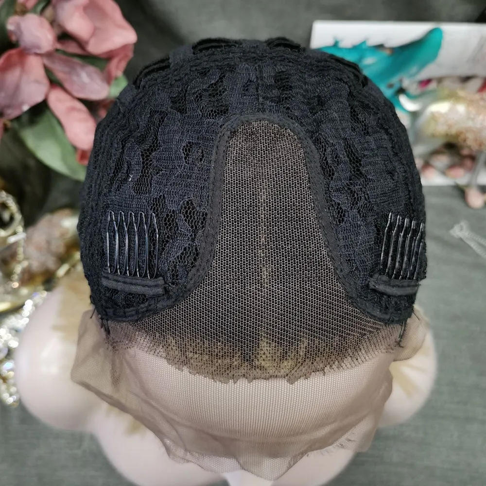 Coco - Blonde With Dark Root  Middle Parting Synthetic Lace Front Wig