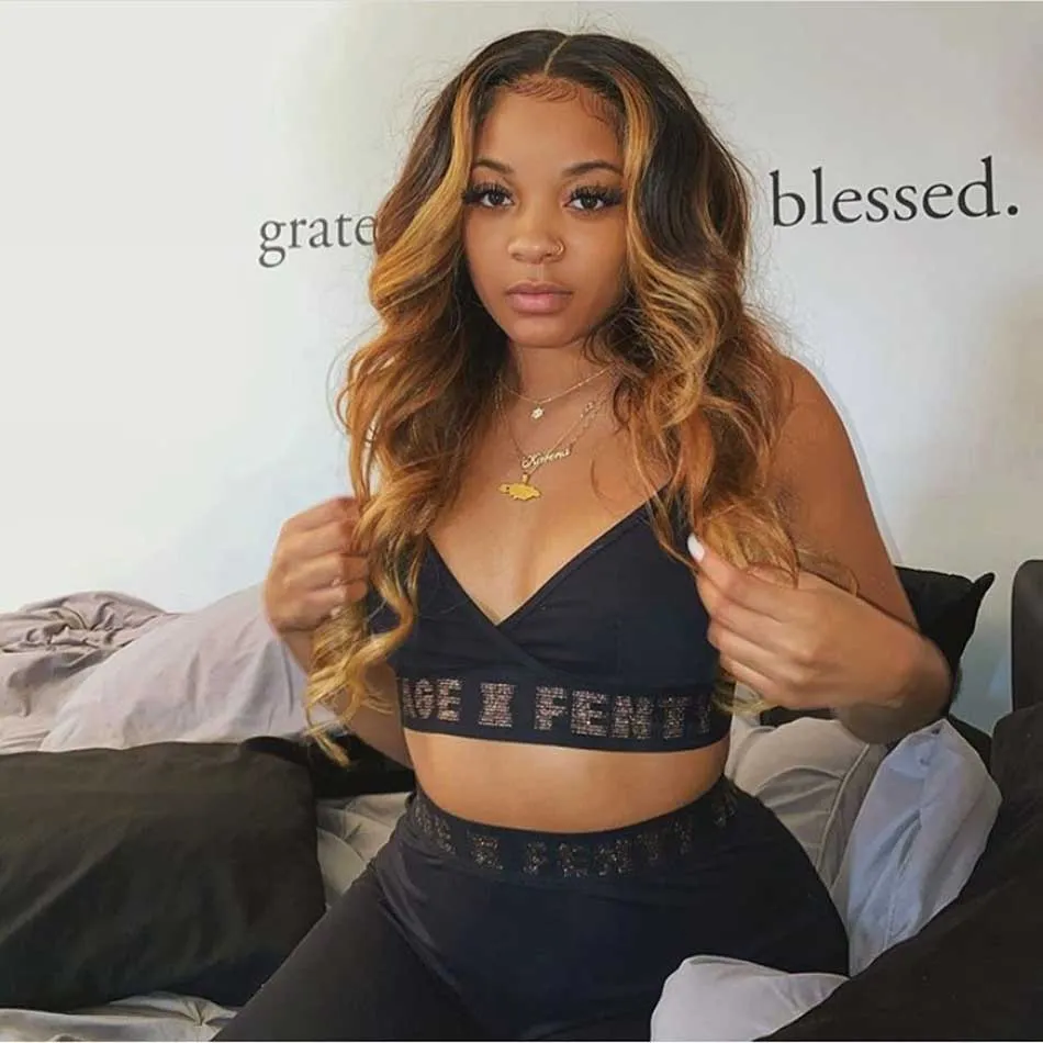 Double Drawn Hairstylist Works 6x5 Glueless Lace Closure Human Hair Wigs Body Wave Highlight Ombre Colored Wigs Chest Length