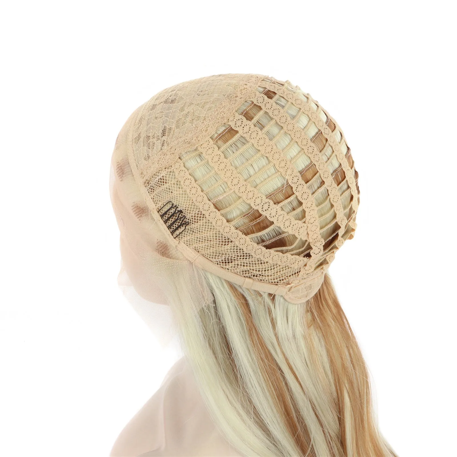 Highlights Ash Brown to Golden Blonde Straight Lace Front Synthetic Wig