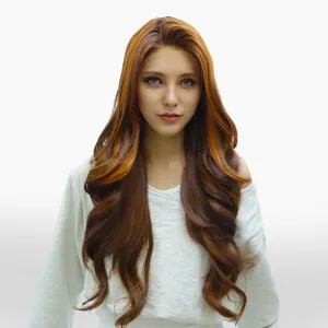 IMstyle Claudia 28inches Copper Red Hair Layer Cut 13*4 Lace Front wigs free Parting-F100-1T2436