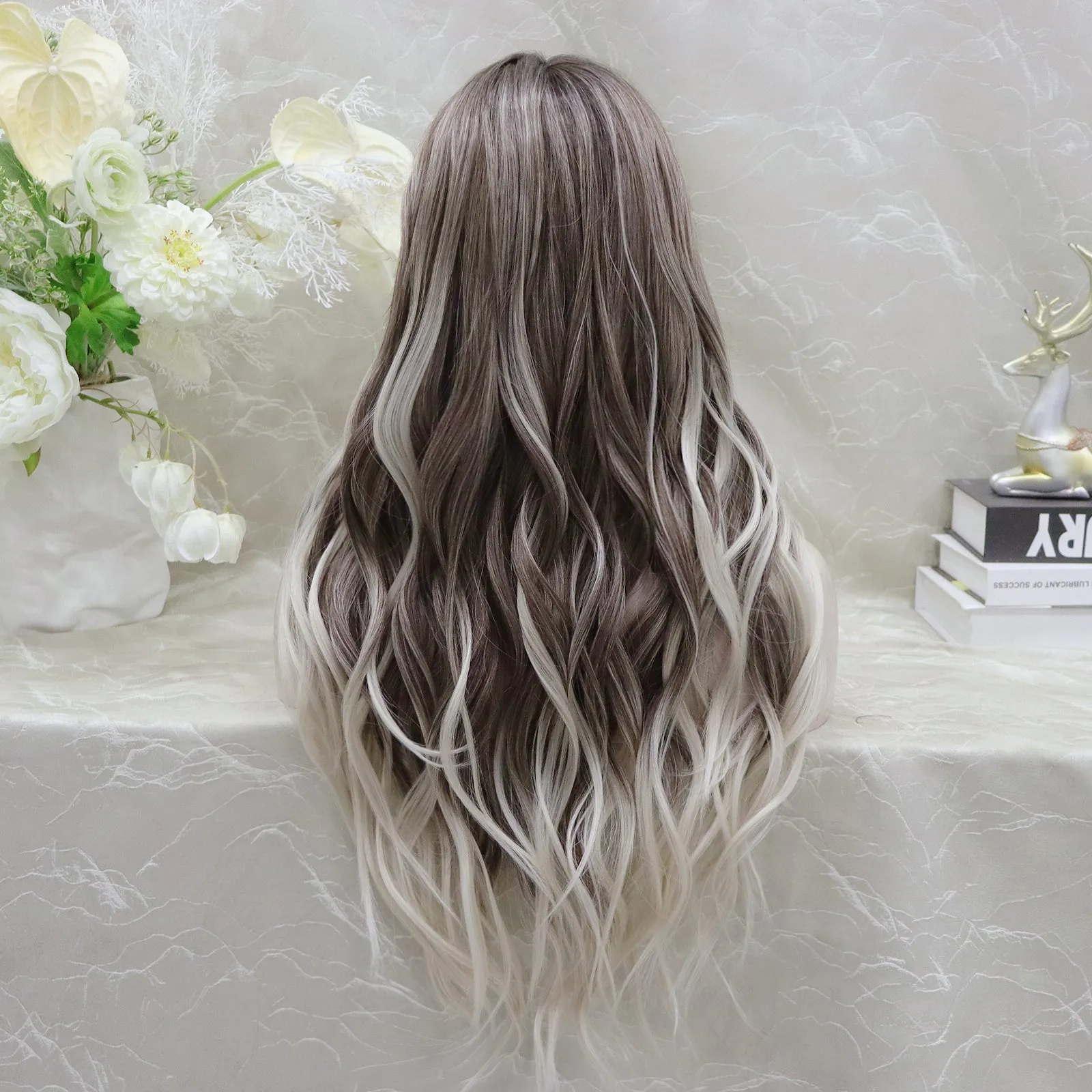 IMstyle HOLIDAY 26inches Ombre Grey blonde long Daily Lace Front wig Glueless