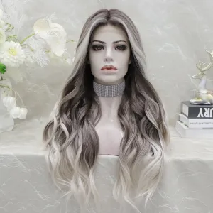 IMstyle HOLIDAY 26inches Ombre Grey blonde long Daily Lace Front wig Glueless