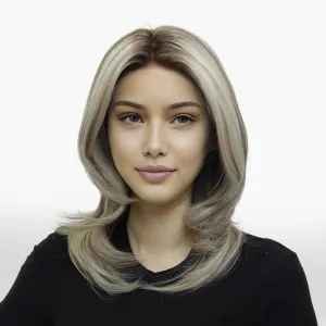 IMstyle Sabrina cool tone blonde with highlight 14inches with layer cut 13*4 free part lace front wigs K141-2183-C13X4