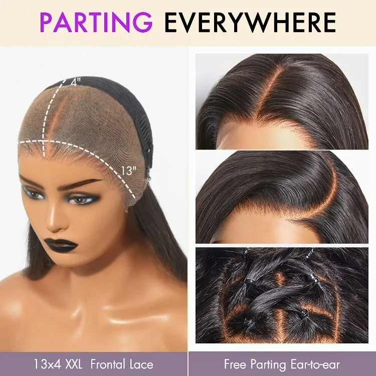 PreMax Wigs | HD Lace Super Natural Hairline Silky Straight Glueless 13x4 Frontal Lace Wig Human Hair Pre-Cut Lace