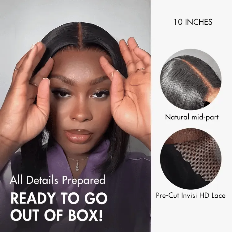 PreMax Wigs | Silky Blunt Cut Glueless 2x6 / 5x5 Closure Lace Shoulder Length Bob Wig Pre Plucked & Bleached