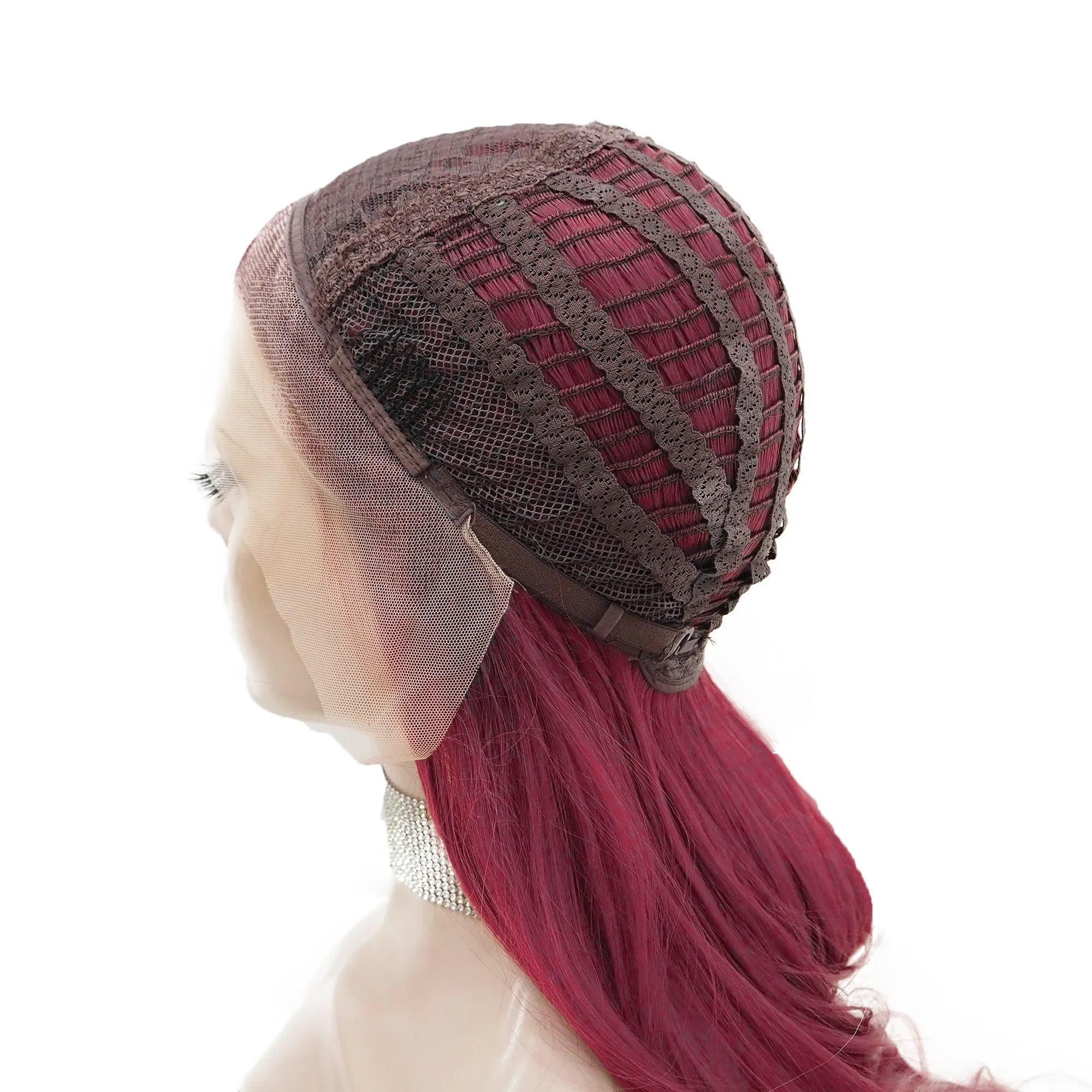 Rose Pink Ombre Long Loose Wave Synthetic Lace Front Wig