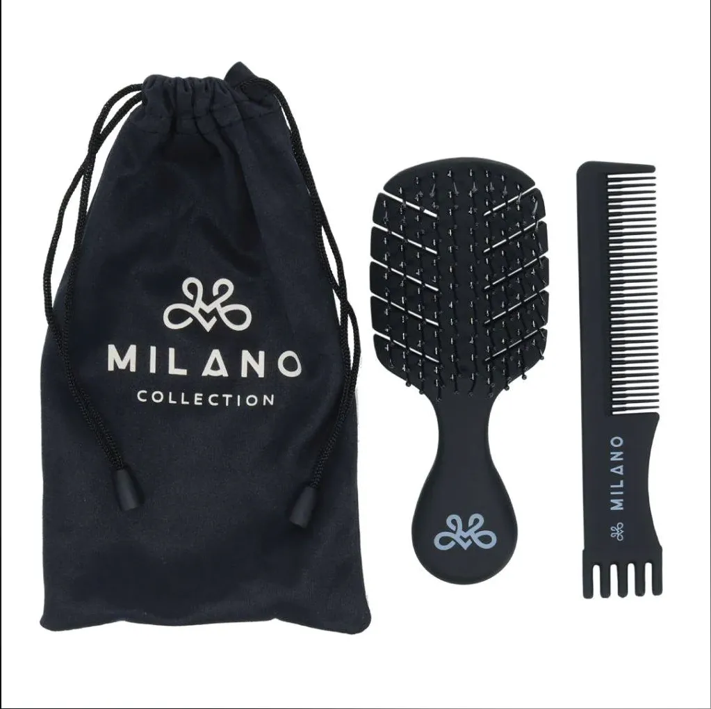 Round Travel Case and Mini Gentle Brush Set