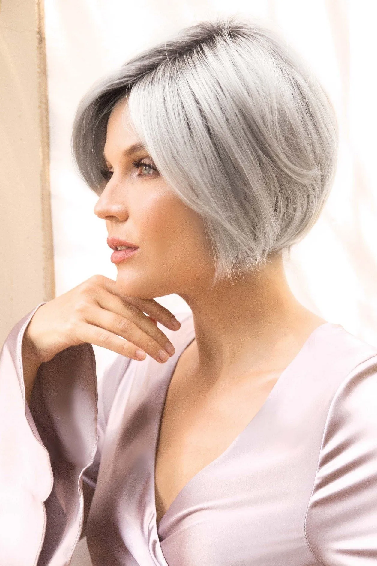 Sale - Noriko Wigs - Emery #1714 - Color: Silver Stone