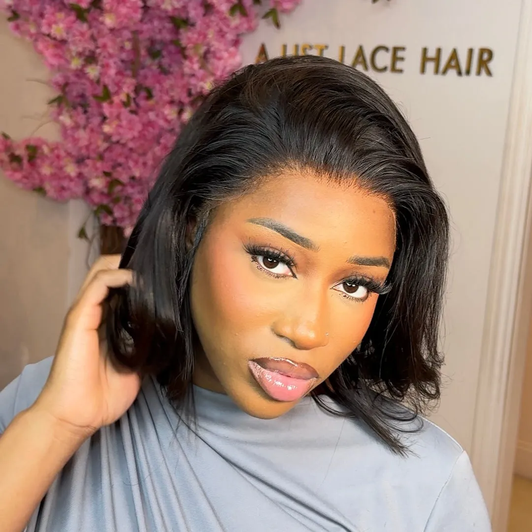 The BERNI Short Bob Glueless HD Lace Front Wig – Pre-Plucked Virgin Brazilian Hair
