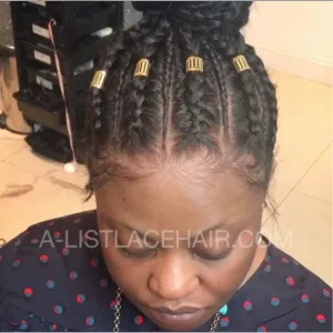 The BRAIDED ATHENA - Glueless Full Lace Wig Light Yaki