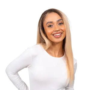The YASMIN Unit - Glueless Frontal Lace Wig - Colour #24 with Medium Brown Roots - Straight