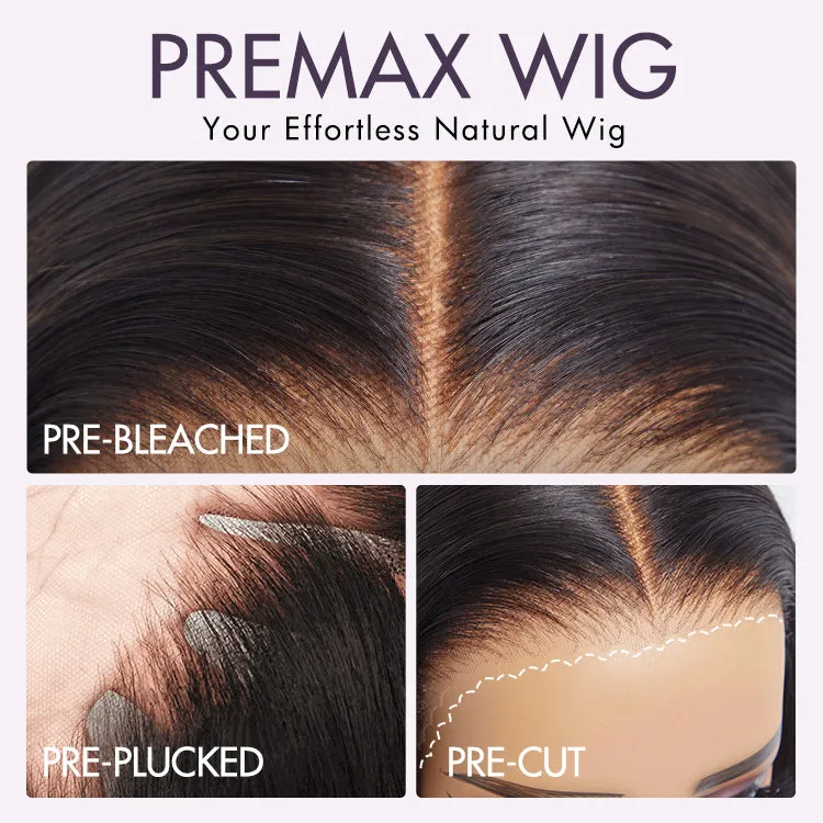 Weekly Special | PreMax Wigs | Super Natural Hairline Natural Black Silky Blunt Cut Glueless 13x4 Frontal Lace Human Hair Short Bob Wig