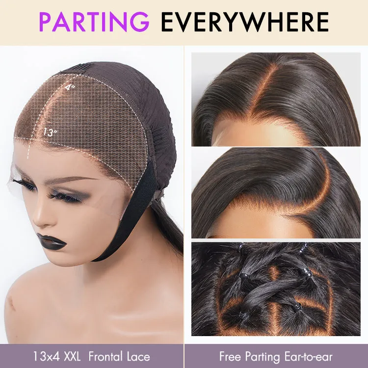 Weekly Special | PreMax Wigs | Super Natural Hairline Natural Black Silky Blunt Cut Glueless 13x4 Frontal Lace Human Hair Short Bob Wig