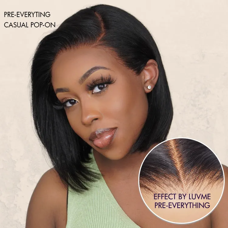 Weekly Special | PreMax Wigs | Super Natural Hairline Natural Black Silky Blunt Cut Glueless 13x4 Frontal Lace Human Hair Short Bob Wig